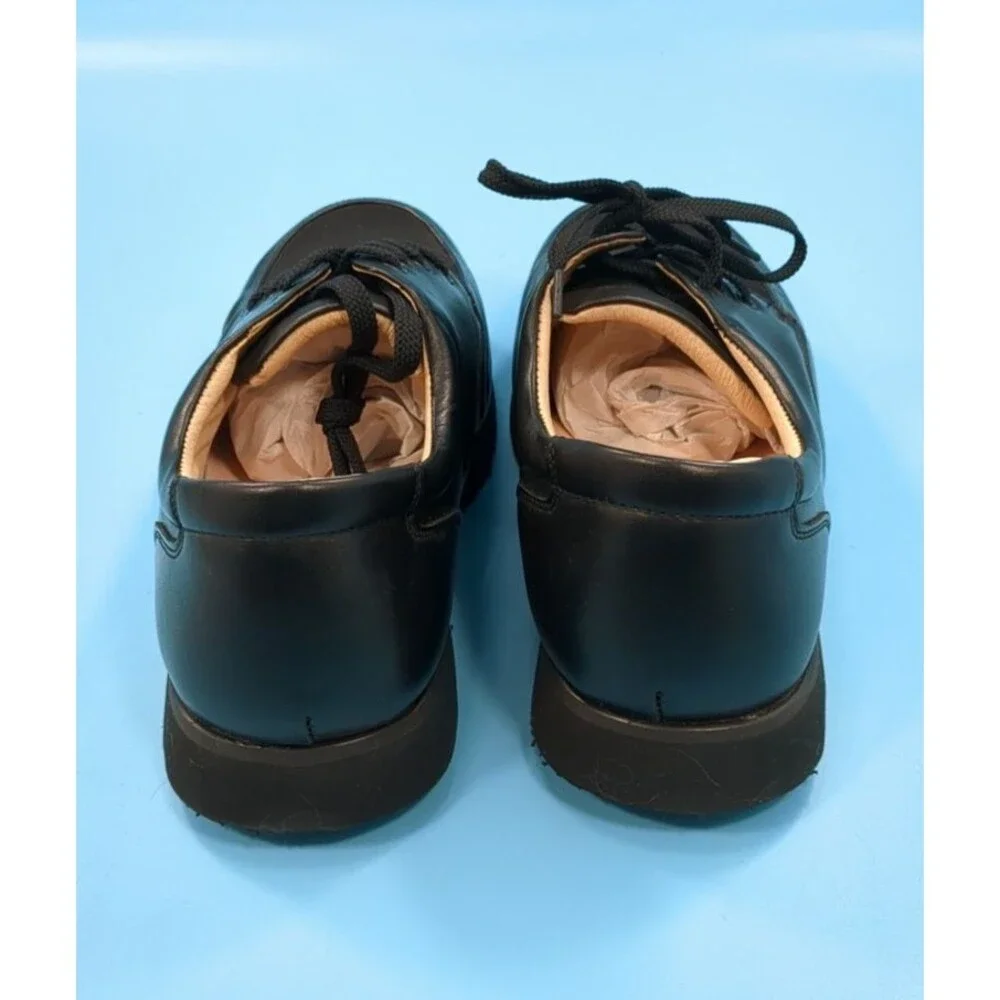 Mt. Emey Men’s Black Leather Lace Up Comfort Walking Shoes Size 10 1/2 4E